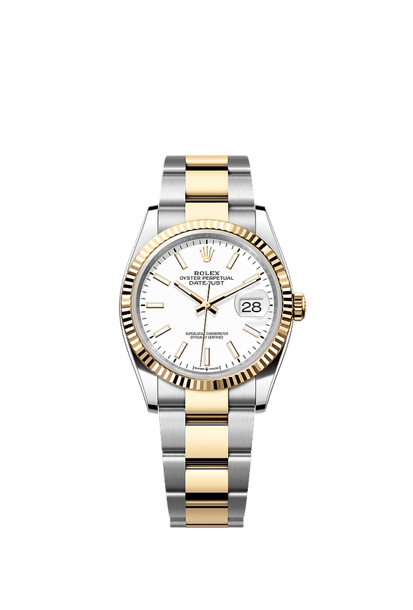 Rolex Datejust 36 - Staal / Geelgoud - Wit wijzerplaat (126233)