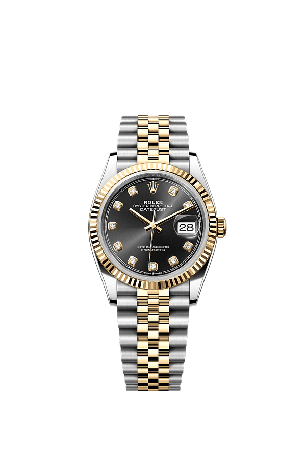 Rolex Datejust 36 - Staal / Geelgoud - Zwart wijzerplaat (126233)