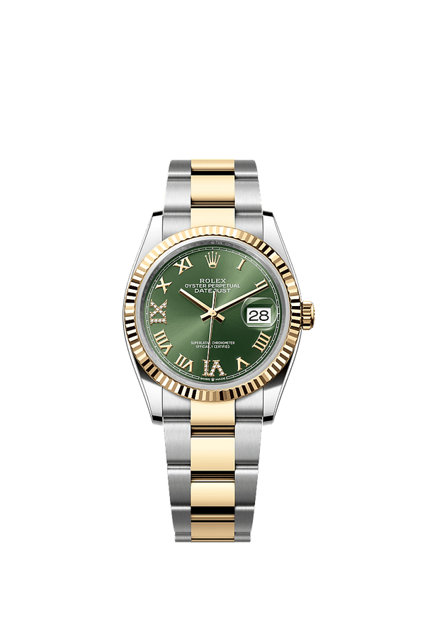 Rolex Datejust 36 - Staal / Geelgoud - Groen wijzerplaat (126233)