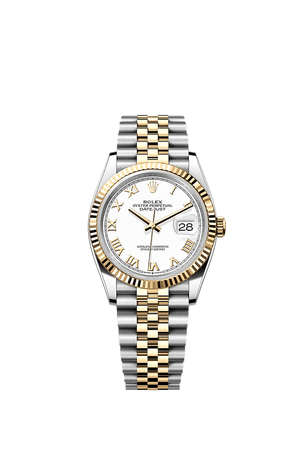 Rolex Datejust 36 - Staal / Geelgoud - Wit wijzerplaat (126233)