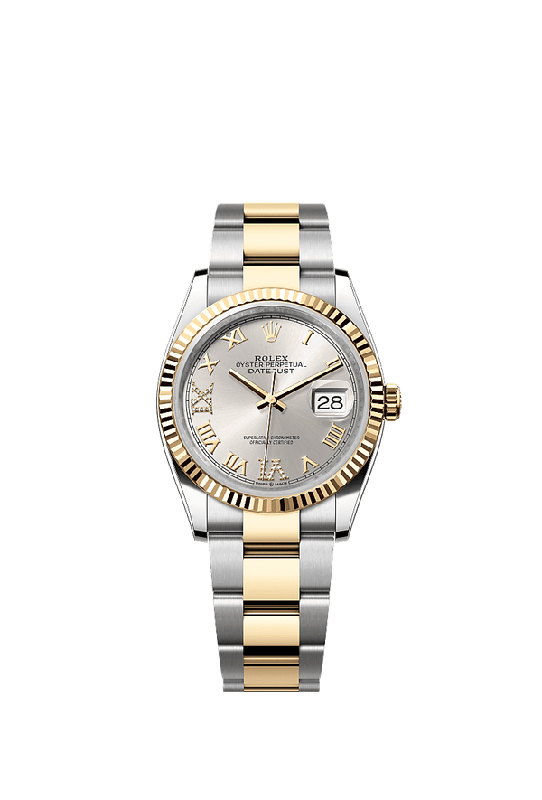 Rolex Datejust 36 - Staal / Geelgoud - Zilver wijzerplaat (126233)