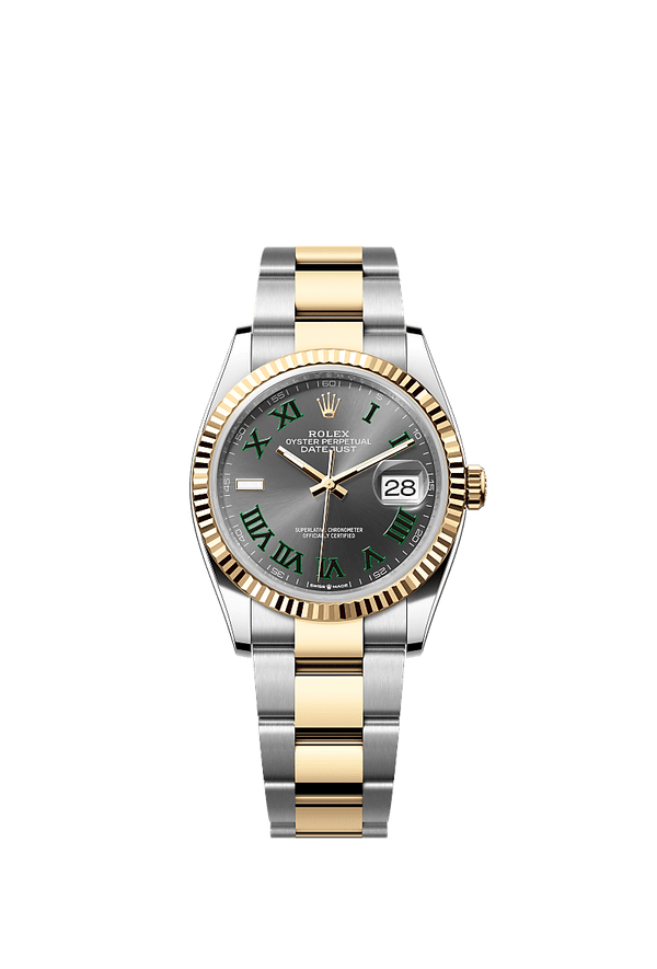 Rolex Datejust 36 - Staal / Geelgoud - Grijs wijzerplaat (126233)
