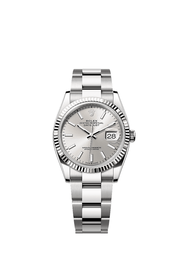Rolex Datejust 36 - Staal / Witgoud - Zilver wijzerplaat (126234)