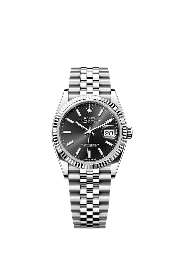 Rolex Datejust 36 - Staal / Witgoud - Zwart wijzerplaat (126234)