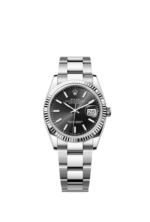 Rolex Datejust 36 - Staal / Witgoud - Zwart wijzerplaat (126234)