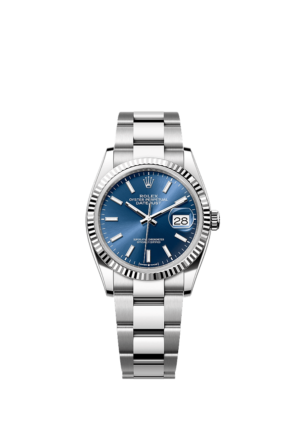 Rolex Datejust 36 - Staal / Witgoud - Blauw wijzerplaat (126234)