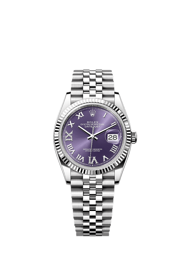 Rolex Datejust 36 - Staal / Witgoud - Paars wijzerplaat (126234)
