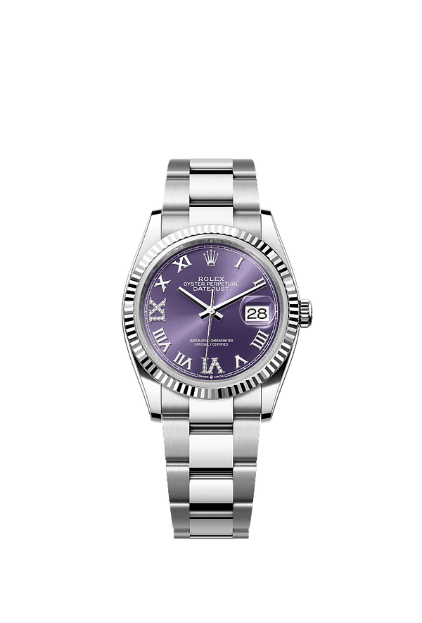 Rolex Datejust 36 - Staal / Witgoud - Paars wijzerplaat (126234)