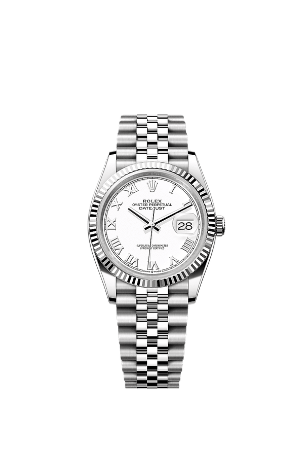 Rolex Datejust 36 - Staal / Witgoud - Wit wijzerplaat (126234)