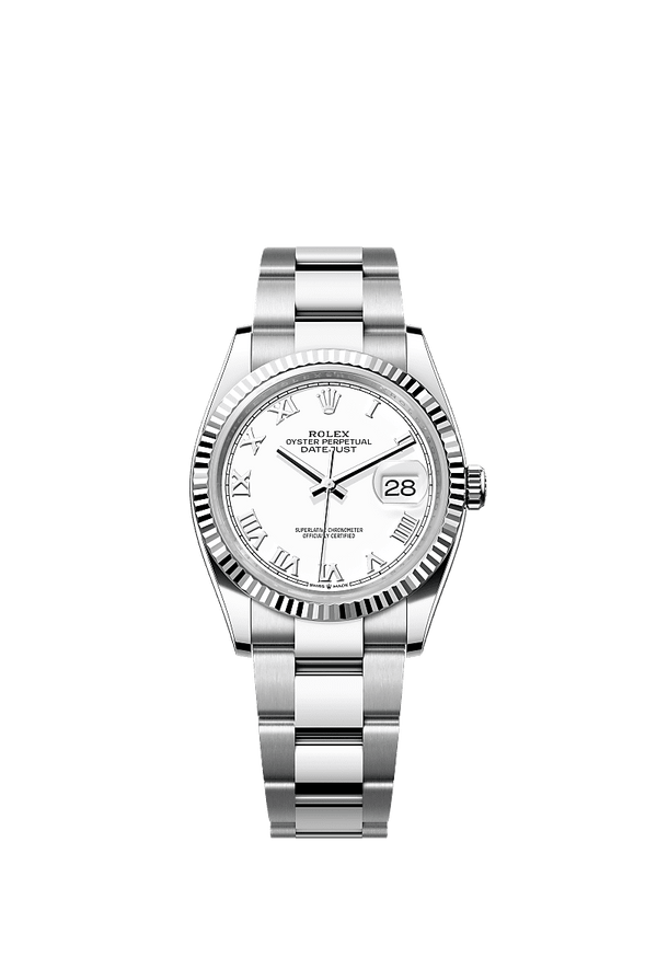 Rolex Datejust 36 - Staal / Witgoud - Wit wijzerplaat (126234)