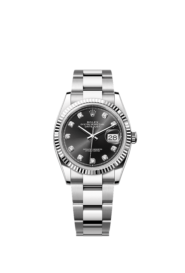 Rolex Datejust 36 - Staal / Witgoud - Zwart wijzerplaat (126234)