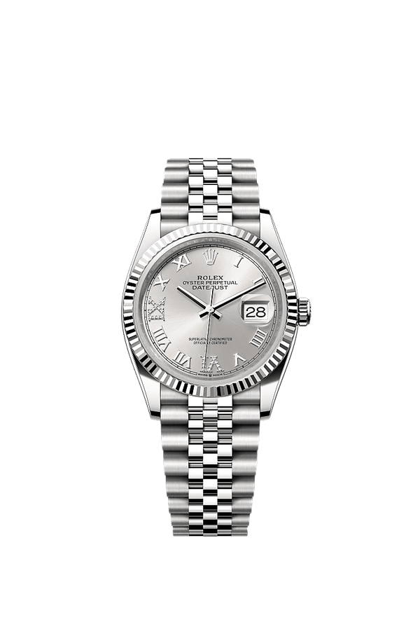 Rolex Datejust 36 - Staal / Witgoud - Zilver wijzerplaat (126234)