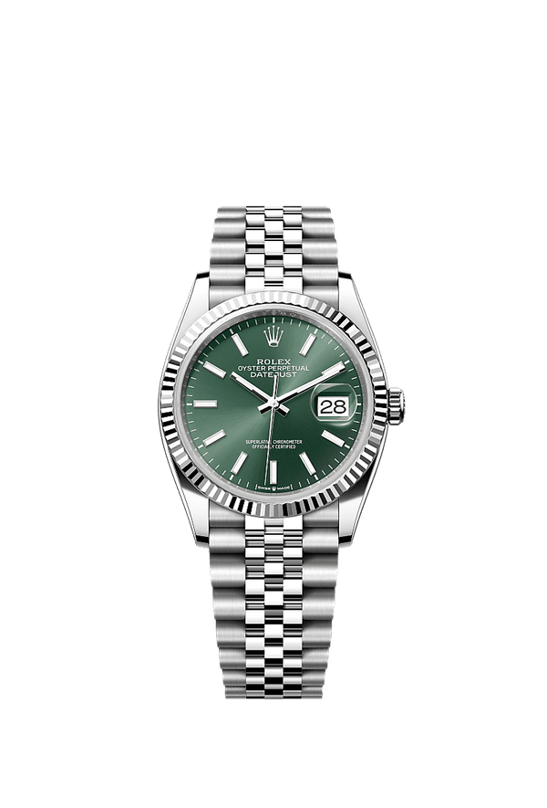Rolex Datejust 36 - Staal / Witgoud - Groen wijzerplaat (126234)