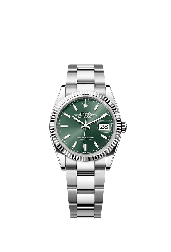Rolex Datejust 36 - Staal / Witgoud - Groen wijzerplaat (126234)