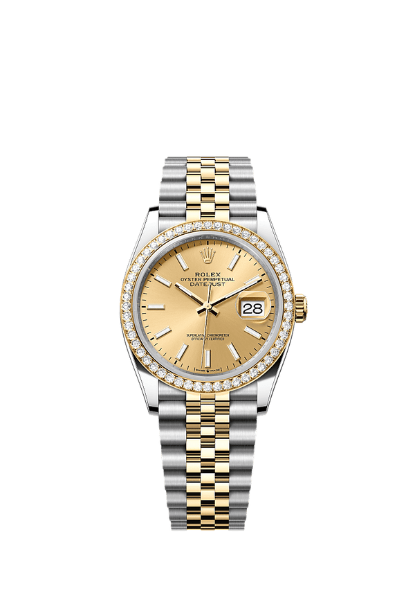Rolex Datejust 36 - Staal / Geelgoud - Champagne wijzerplaat (126283RBR)