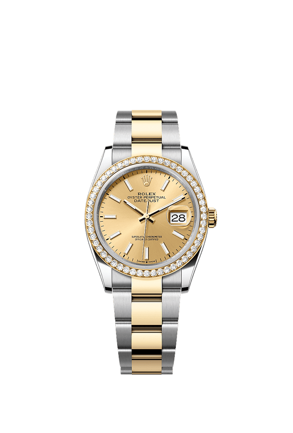 Rolex Datejust 36 - Staal / Geelgoud - Champagne wijzerplaat (126283RBR)