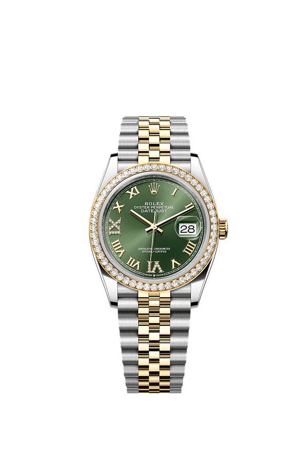 Rolex Datejust 36 - Staal / Geelgoud - Groen wijzerplaat (126283RBR)