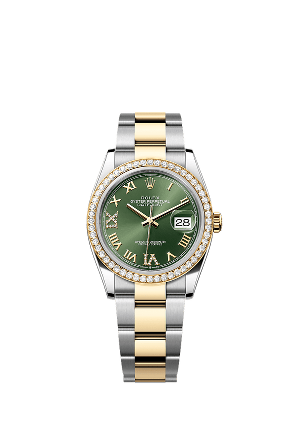 Rolex Datejust 36 - Staal / Geelgoud - Groen wijzerplaat (126283RBR)