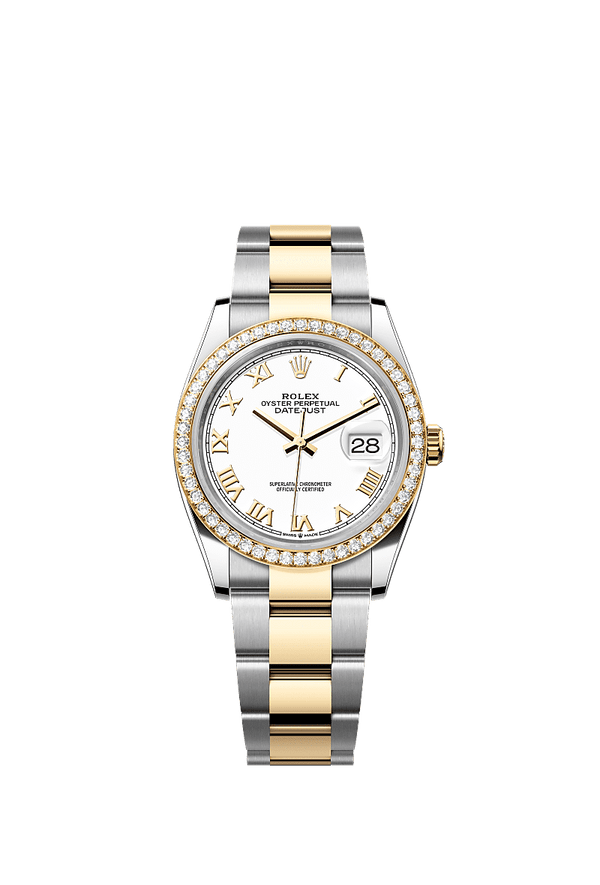 Rolex Datejust 36 - Staal / Geelgoud - Wit wijzerplaat (126283RBR)