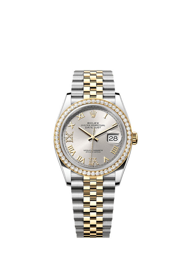 Rolex Datejust 36 - Staal / Geelgoud - Zilver wijzerplaat (126283RBR)