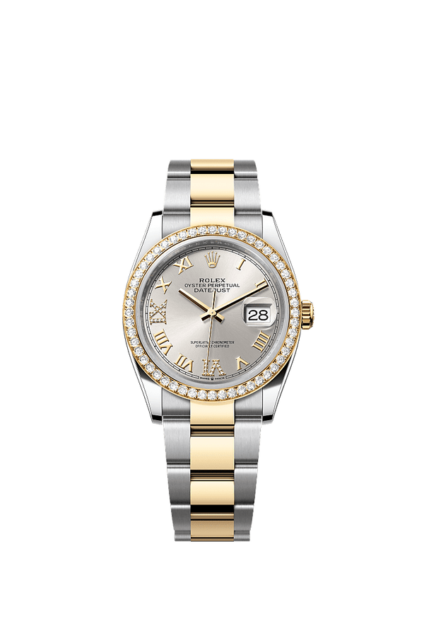 Rolex Datejust 36 - Staal / Geelgoud - Zilver wijzerplaat (126283RBR)