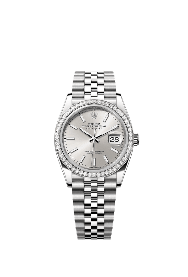 Rolex Datejust 36 - Staal / Witgoud - Zilver wijzerplaat (126284RBR)