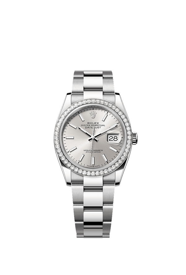 Rolex Datejust 36 - Staal / Witgoud - Zilver wijzerplaat (126284RBR)