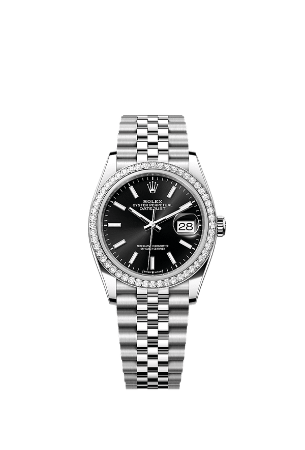 Rolex Datejust 36 - Staal / Witgoud - Zwart wijzerplaat (126284RBR)