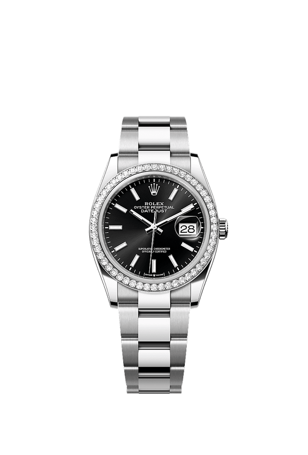 Rolex Datejust 36 - Staal / Witgoud - Zwart wijzerplaat (126284RBR)