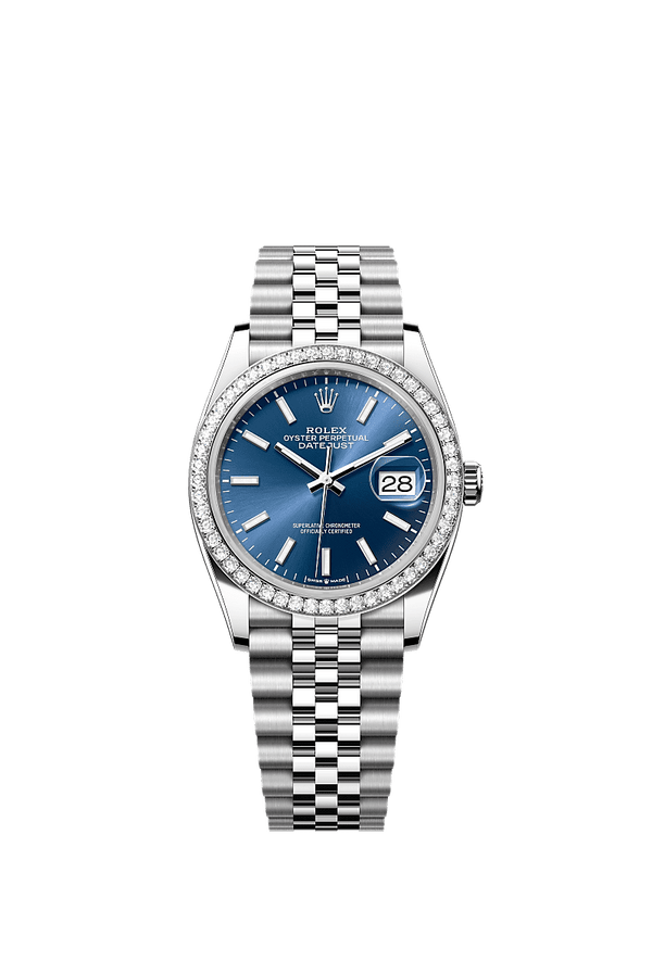 Rolex Datejust 36 - Staal / Witgoud - Blauw wijzerplaat (126284RBR)