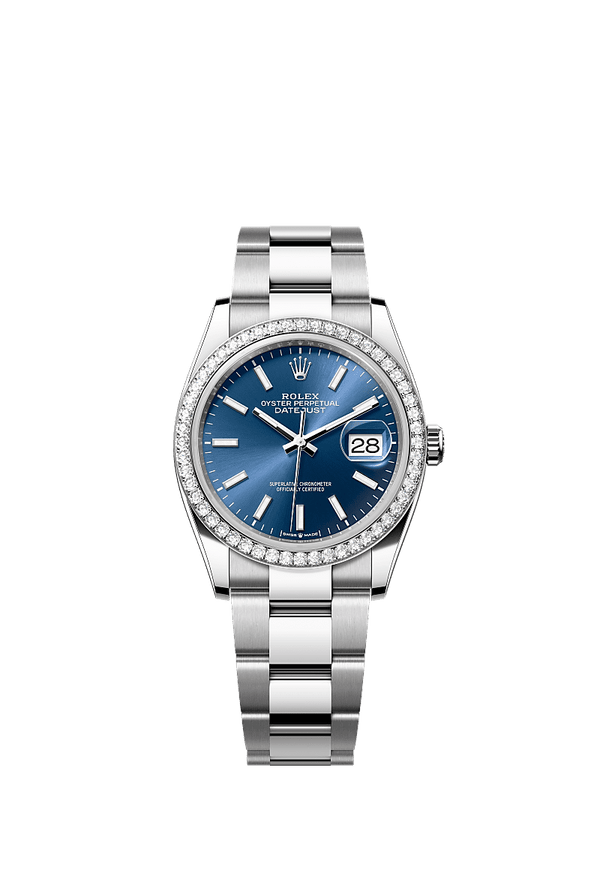 Rolex Datejust 36 - Staal / Witgoud - Blauw wijzerplaat (126284RBR)