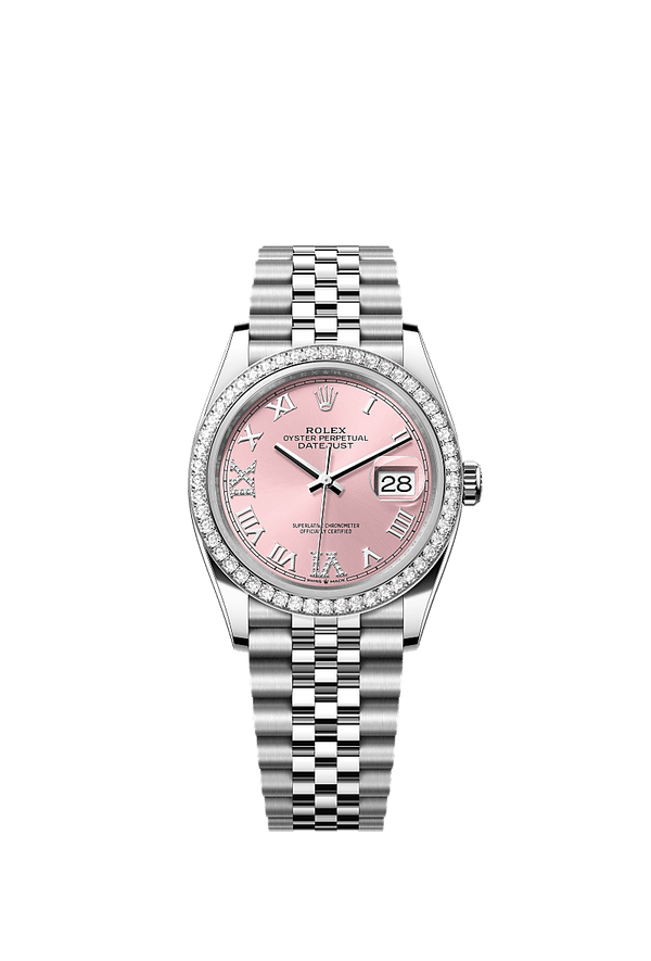 Rolex Datejust 36 - Staal / Witgoud - Roze wijzerplaat (126284RBR)