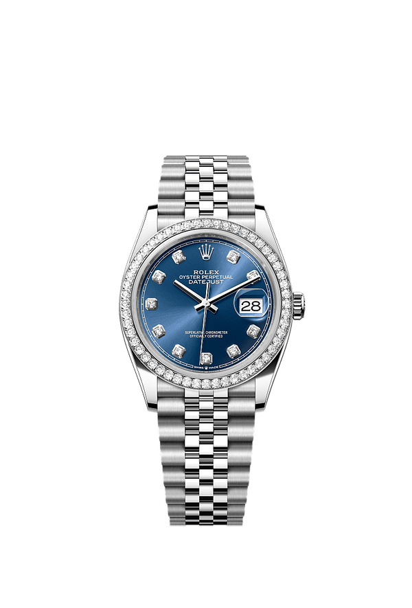 Rolex Datejust 36 - Staal / Witgoud - Blauw wijzerplaat (126284RBR)