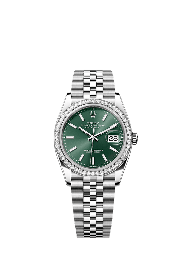 Rolex Datejust 36 - Staal / Witgoud - Groen wijzerplaat (126284RBR)
