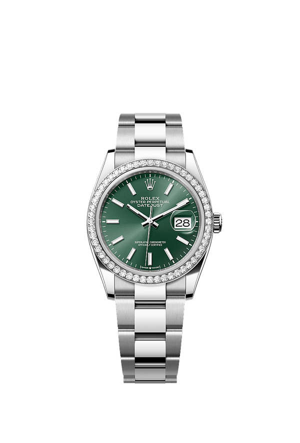 Rolex Datejust 36 - Staal / Witgoud - Groen wijzerplaat (126284RBR)