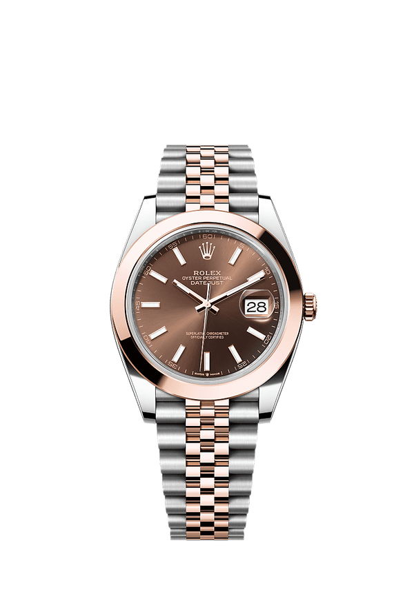 Rolex Datejust 41 - Staal / Rosegoud - Bruin wijzerplaat (126301)