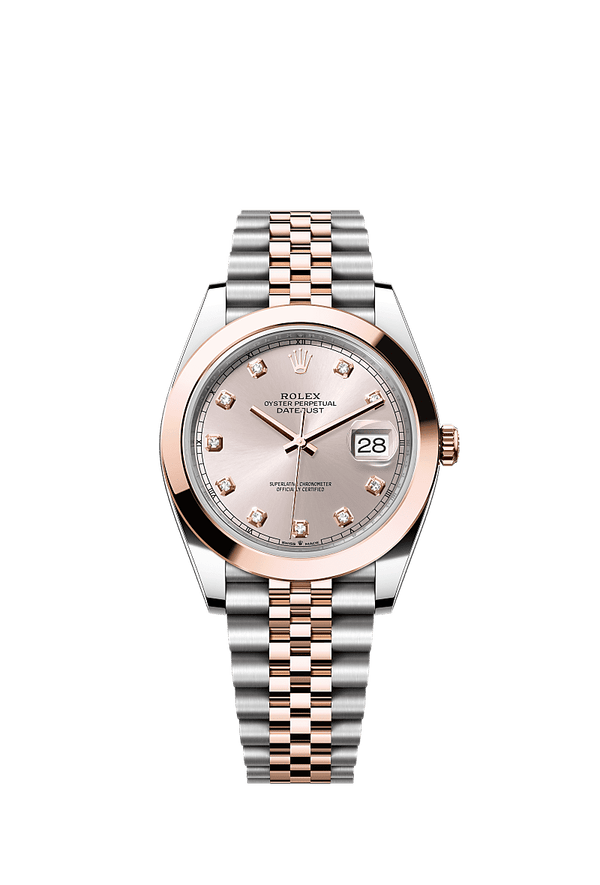 Rolex Datejust 41 - Staal / Rosegoud - Roze wijzerplaat (126301)