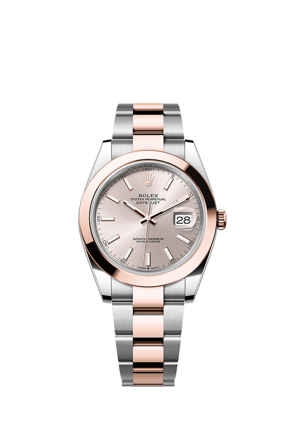 Rolex Datejust 41 - Staal / Rosegoud - Roze wijzerplaat (126301)