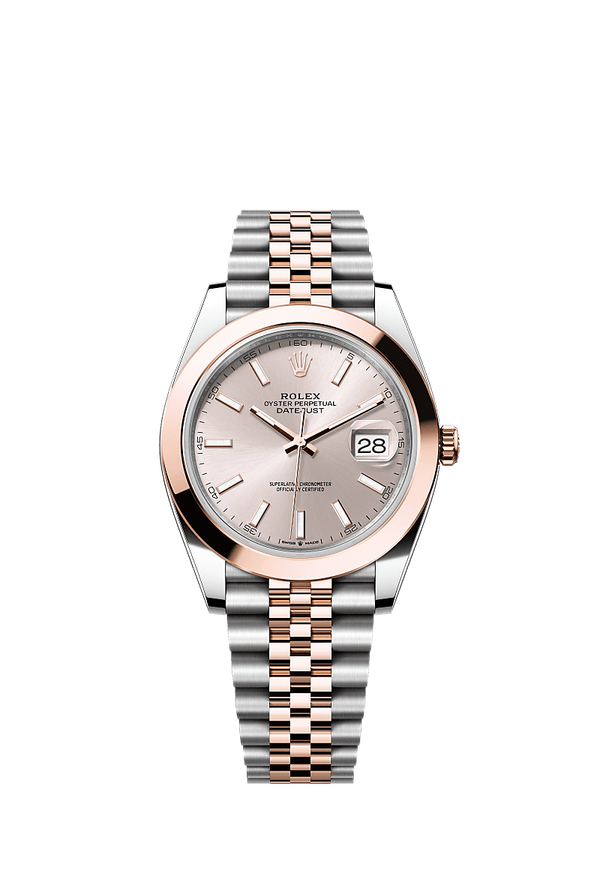 Rolex Datejust 41 - Staal / Rosegoud - Roze wijzerplaat (126301)