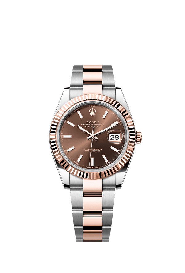 Rolex Datejust 41 - Staal / Rosegoud - Bruin wijzerplaat (126331)