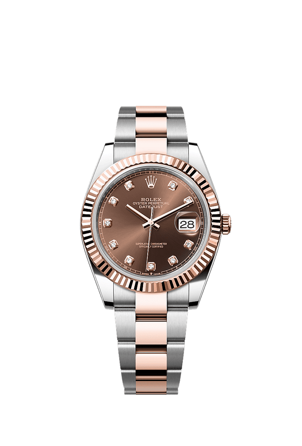 Rolex Datejust 41 - Staal / Rosegoud - Bruin wijzerplaat (126331)