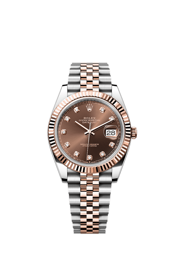 Rolex Datejust 41 - Staal / Rosegoud - Bruin wijzerplaat (126331)