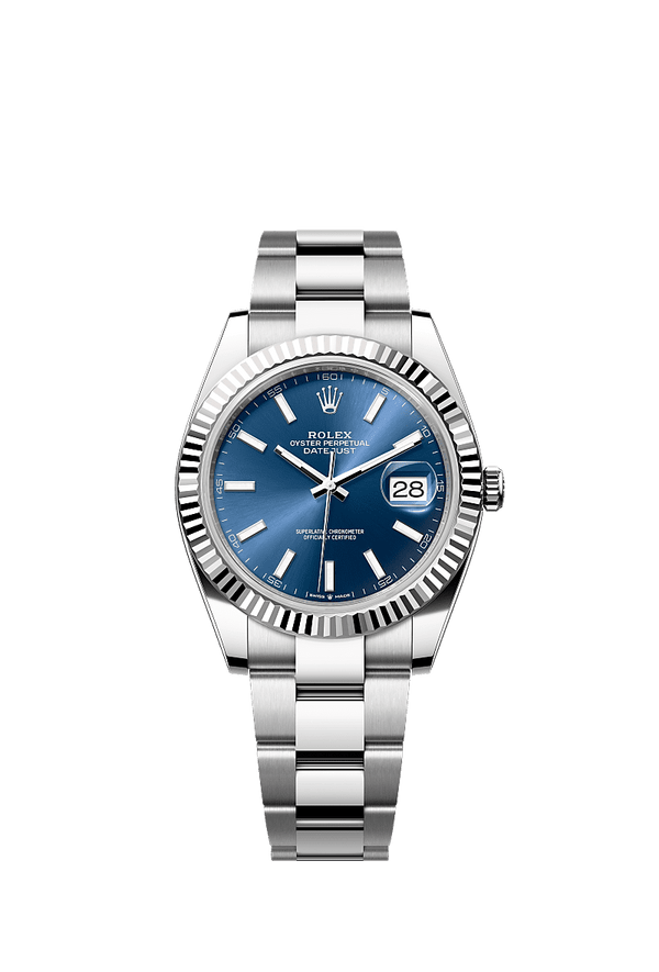 Rolex Datejust 41 - Staal / Witgoud - Blauw wijzerplaat (126334)