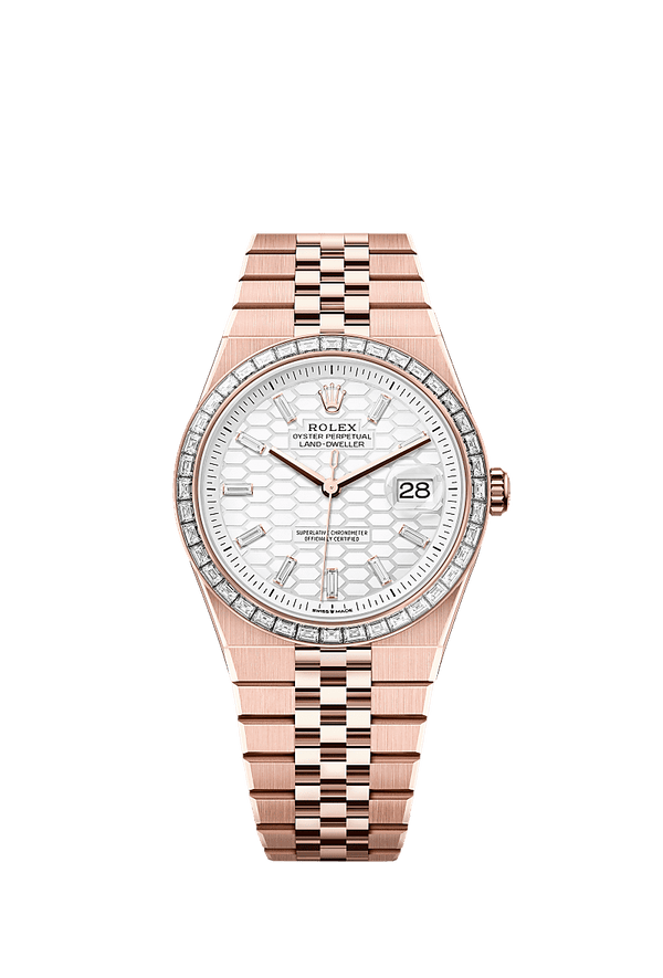 Rolex Land-Dweller 40 - Rosegoud - Wit wijzerplaat (127385tbr)
