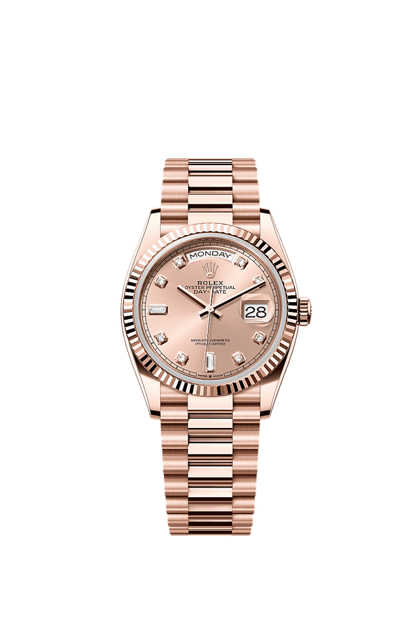 Rolex Day-Date 36 - Rosegoud - Roze wijzerplaat (128235)