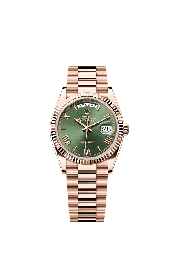 Rolex Day-Date 36 - Rosegoud - Groen wijzerplaat (128235)