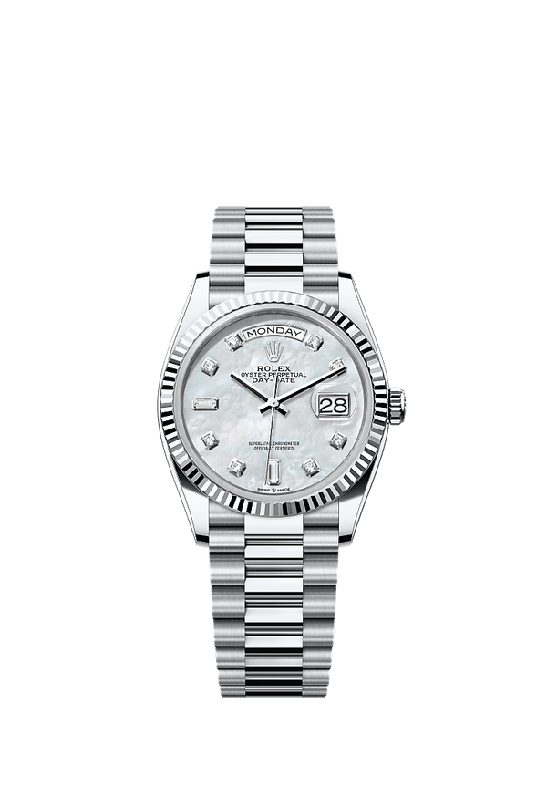Rolex Day-Date 36 - Platinum - Roze wijzerplaat (128236)