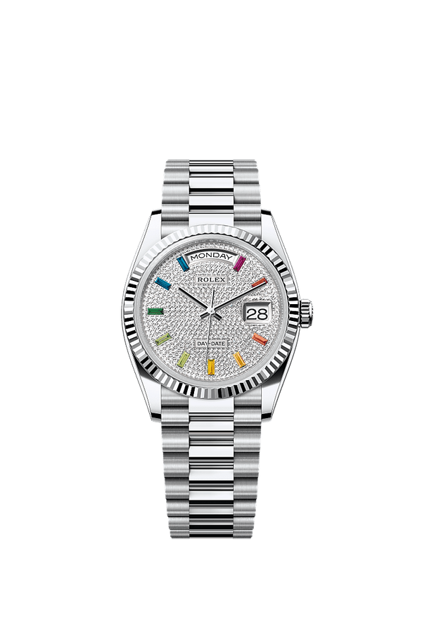 Rolex Day-Date 36 - Platinum - Diamant wijzerplaat (128236)
