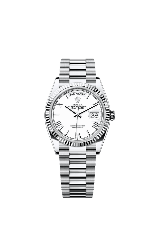 Rolex Day-Date 36 - Platinum - Wit wijzerplaat (128236)