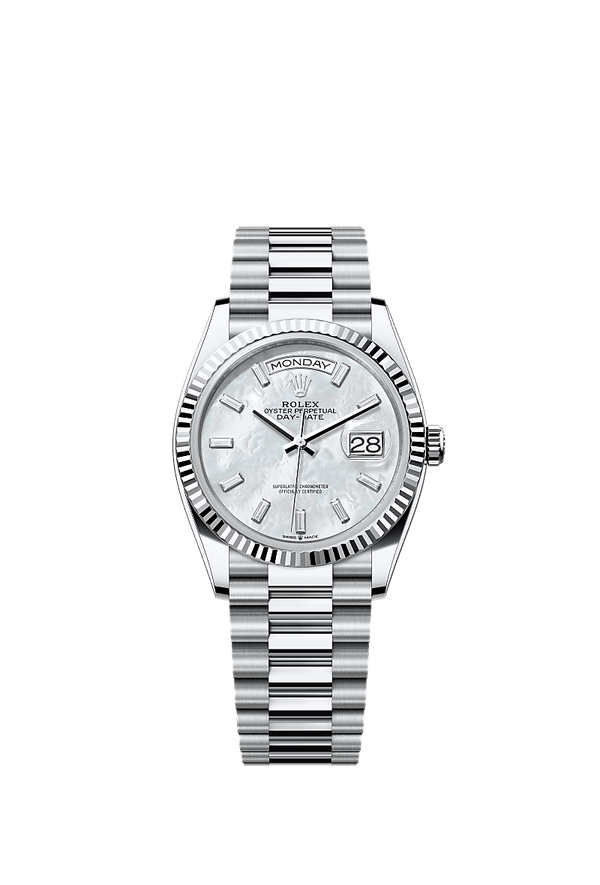 Rolex Day-Date 36 - Platinum - Wit wijzerplaat (128236)